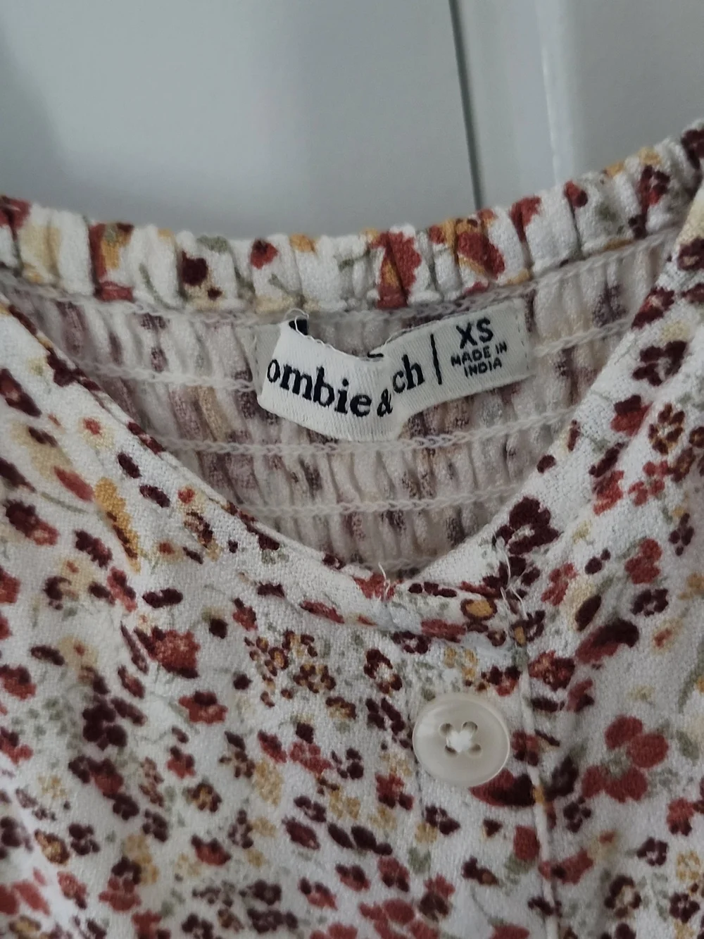 Abercrombie & Fitch Cream Floral Maxi Dress with Rust and Mustard Accents